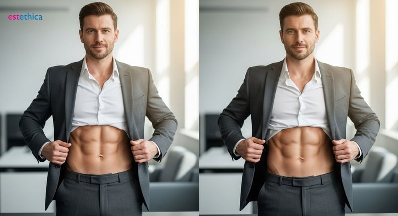 Abdominal Etching Before and After