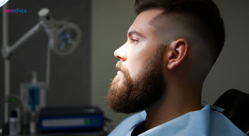 Beard transplant before and after results comparison