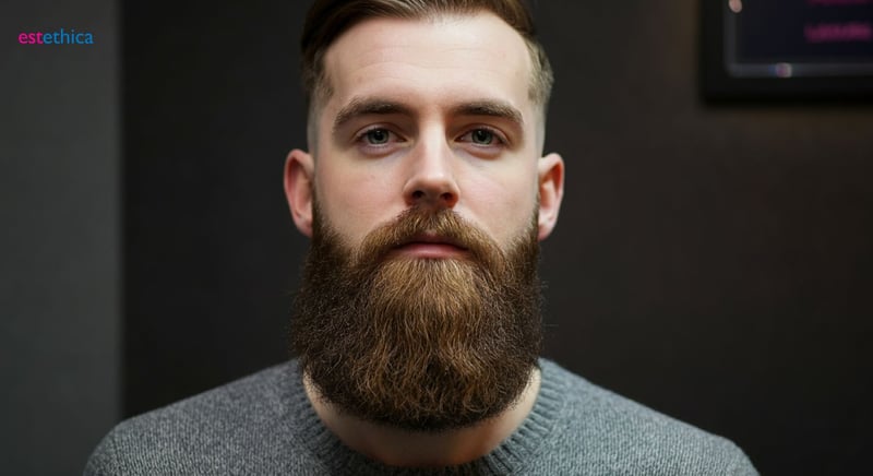 Before and after beard transplant transformation