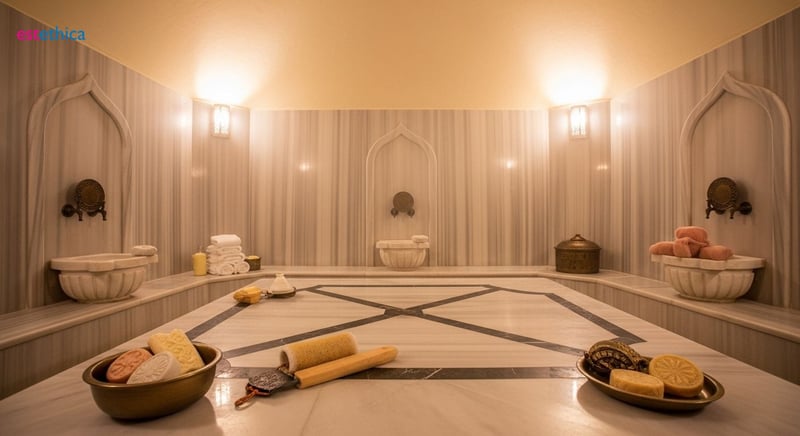 Imagine cu un hamam, diferit de o saună