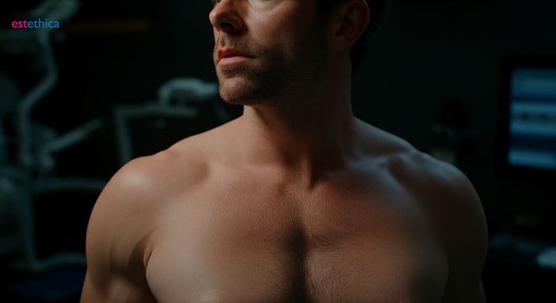 Man exercising, struggling with gynecomastia