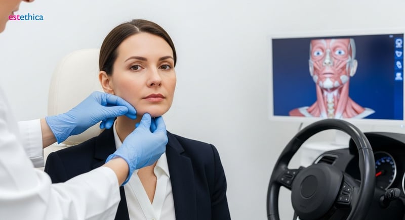 Non-surgical neck lift for defined jawline