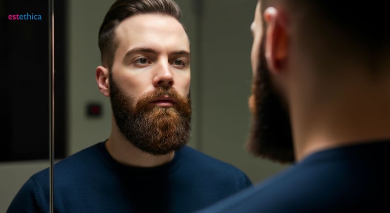 Densidad de barba y estética facial masculina