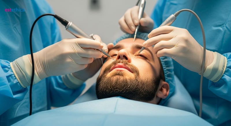 Implante de barba para mejorar estética masculina