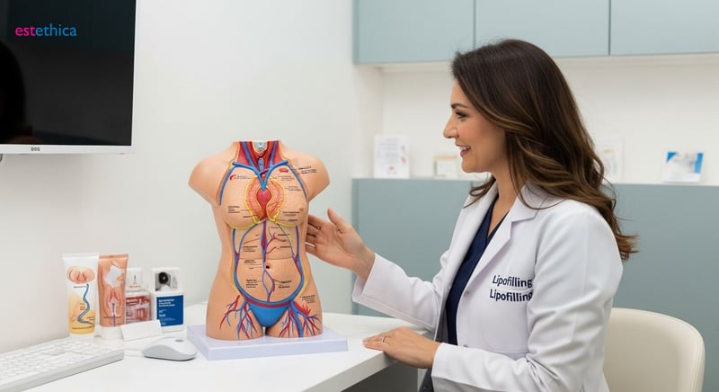 Imagine despre injectarea cu grăsime (Lipofilling) și funcționarea sa