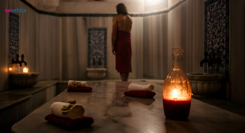 Interiorul unui hamam tradițional, spațiu de relaxare și purificare