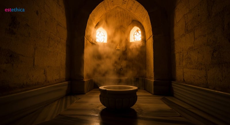 Interiorul unui hamam turcesc tradițional