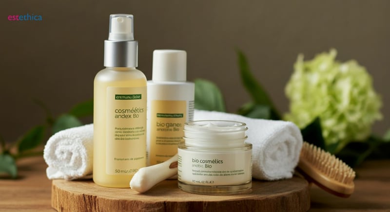 Produits de beauté écologiques sur une table