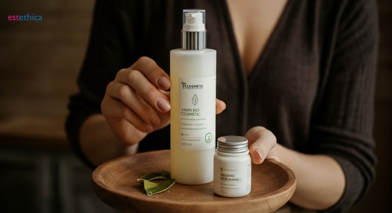 Produits de beauté durables sur une table