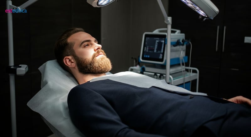 Processus étape par étape d'une greffe de barbe