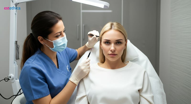 Étapes d'une greffe de sourcils