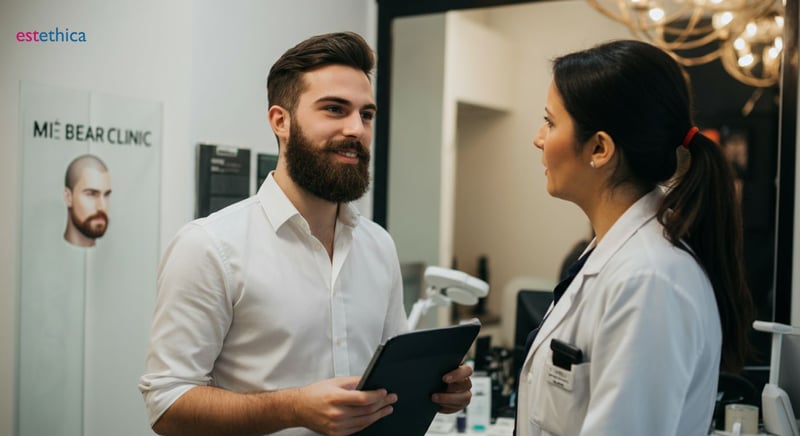 Illustration du processus de transplantation de barbe