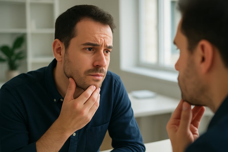 Consultazione iniziale per il trapianto di barba