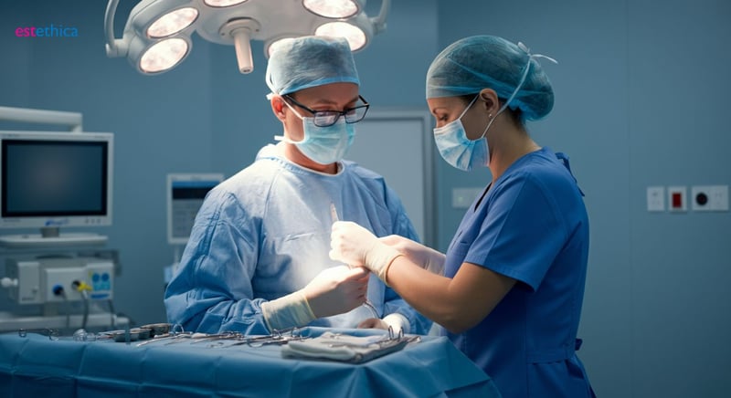 Cosmetic breast surgery consultation with doctor and patient