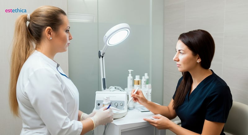 Cosmetic Dermatology: Beyond Skin Deep - woman receiving facial treatment