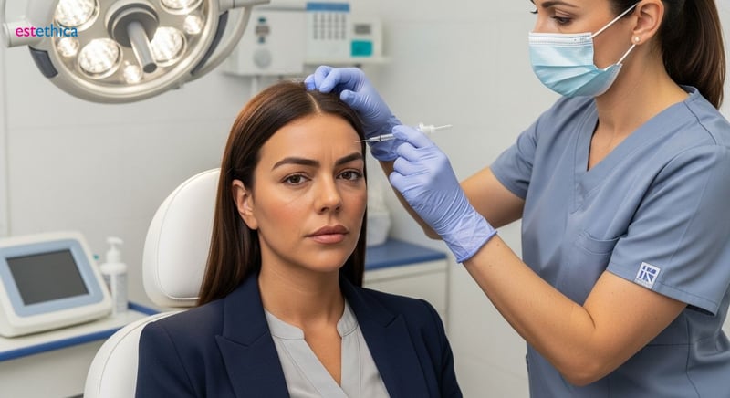 Aplicación de Bótox para rejuvenecimiento facial