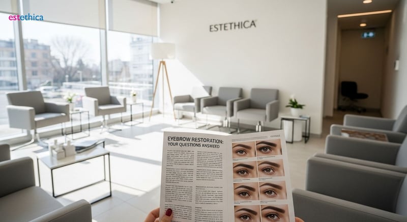 Eyebrow restoration process close-up