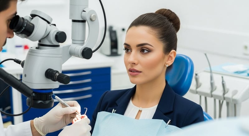 Microscop endodontic pentru tratament de canal modern