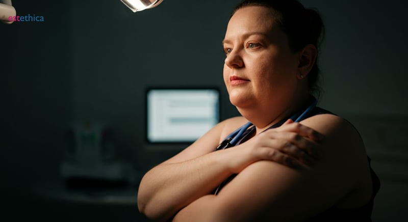 Gastric bypass surgery illustration for obesity treatment