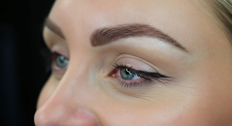 Eyebrow hair transplant procedure illustration