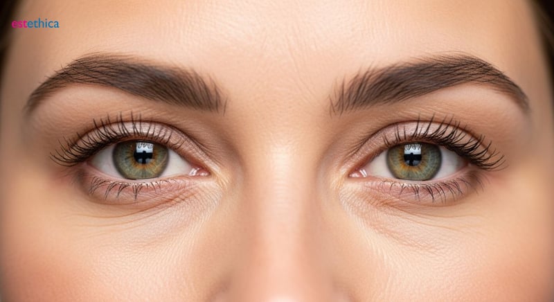 Eyelid surgery for droopy eyelids, detailed view
