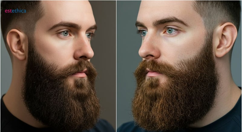 Facial hair restoration before and after results