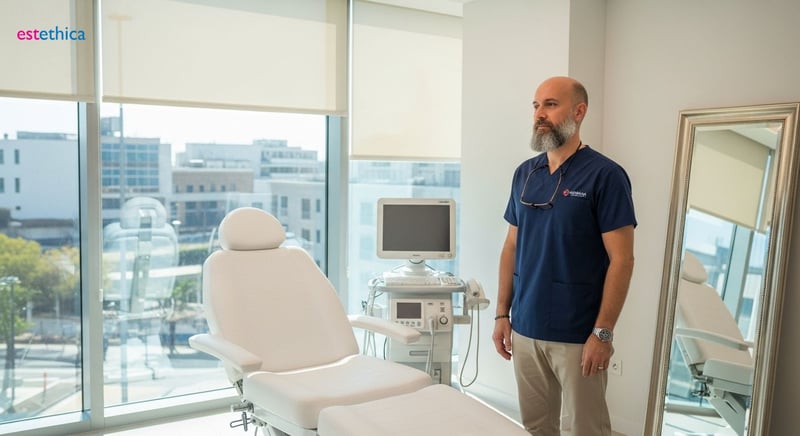 Facial hair transplant consultation with doctor