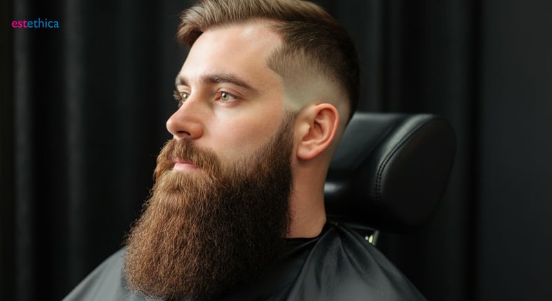 FUE beard transplant procedure illustration
