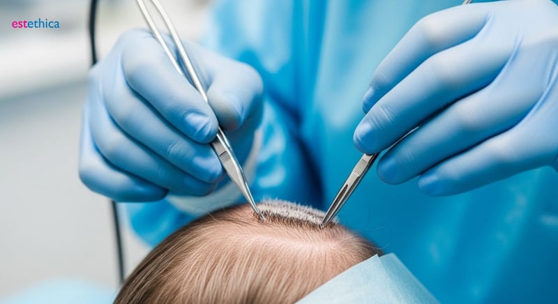 FUE beard transplant procedure illustration