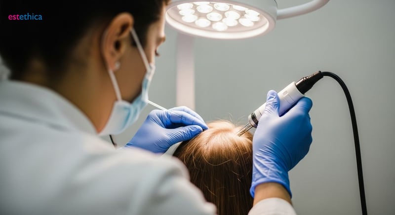 FUE hair transplant procedure illustration