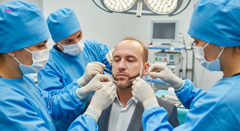 Трансплантация бороды FUE: результат