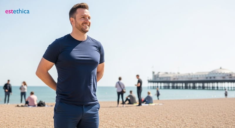 Gynecomastia and hormonal imbalance illustration