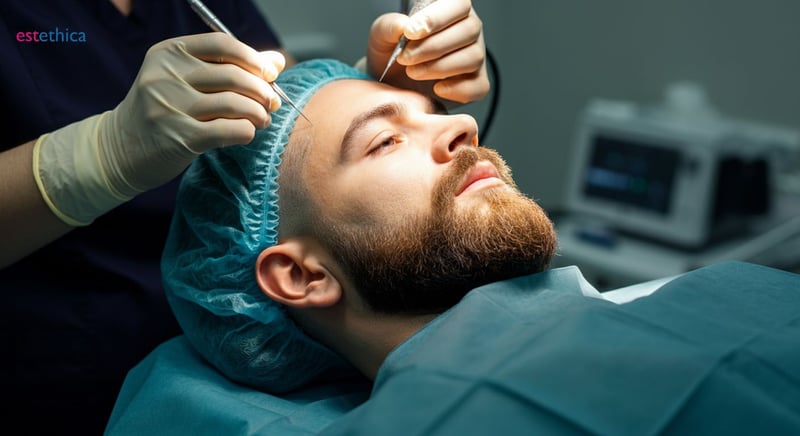Beard transplant step-by-step guide illustration