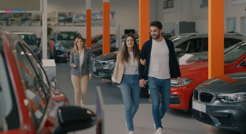 Coche familiar estacionado en un camino rural