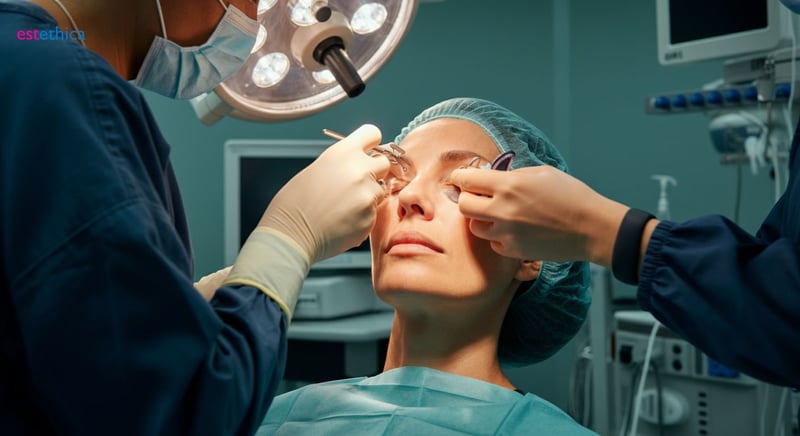 Lower eyelid surgery for eye bags and dark circles