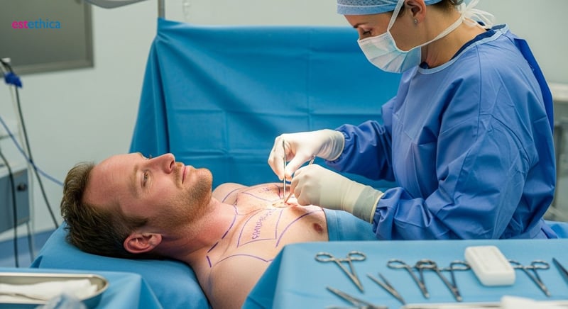 Male breast reduction surgery