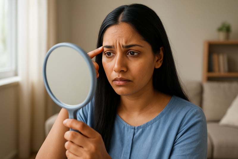 Natural Eyebrow Grooming Concern in Young Woman