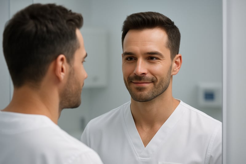 Natürliche Ergebnisse nach der Haarlinie Korrektur