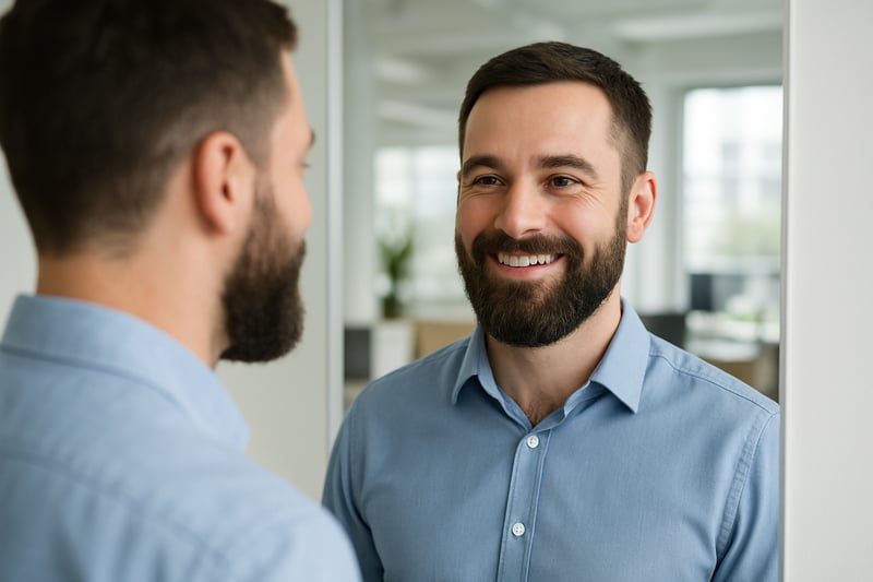 Natürliches Endergebnis nach der Barttransplantation