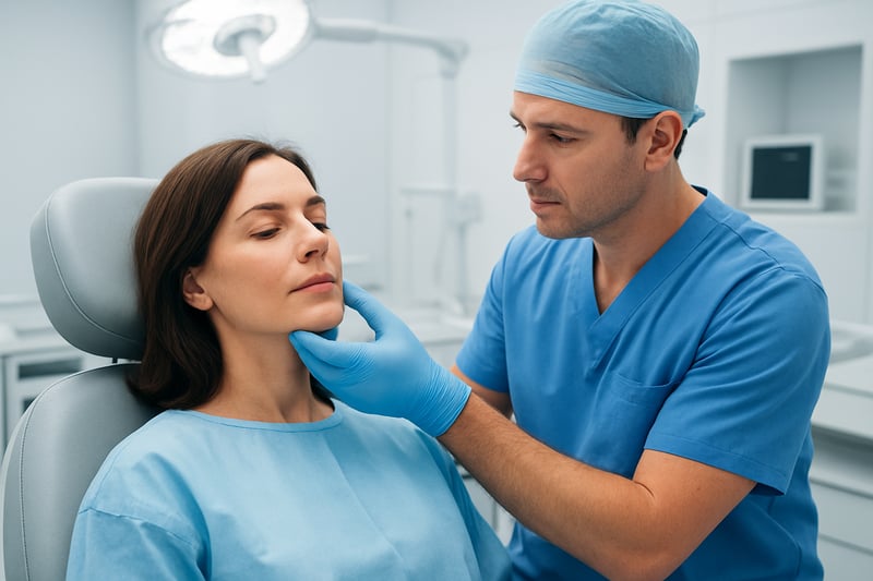 Procedura professionale di liposuzione sottomento