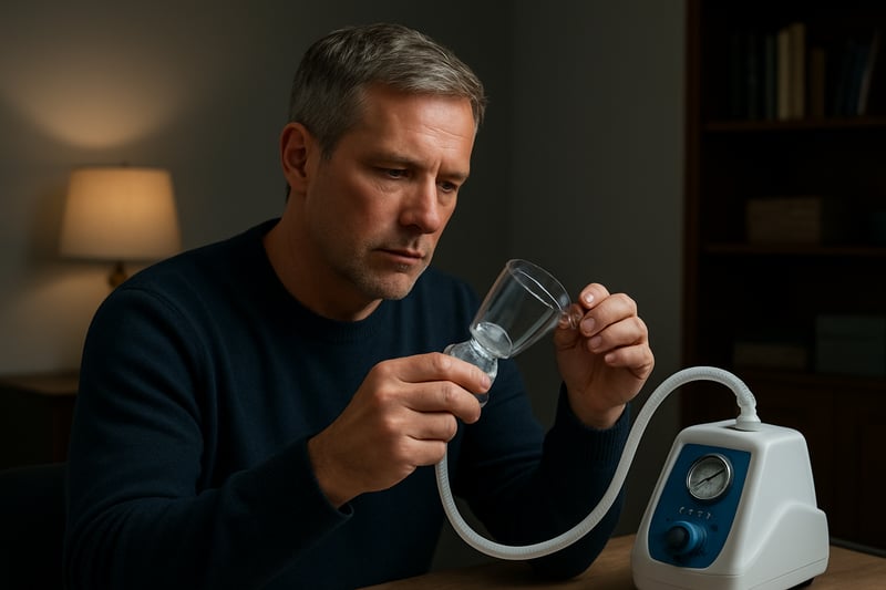 Professionelle Anwendung einer medizinischen Penispumpe