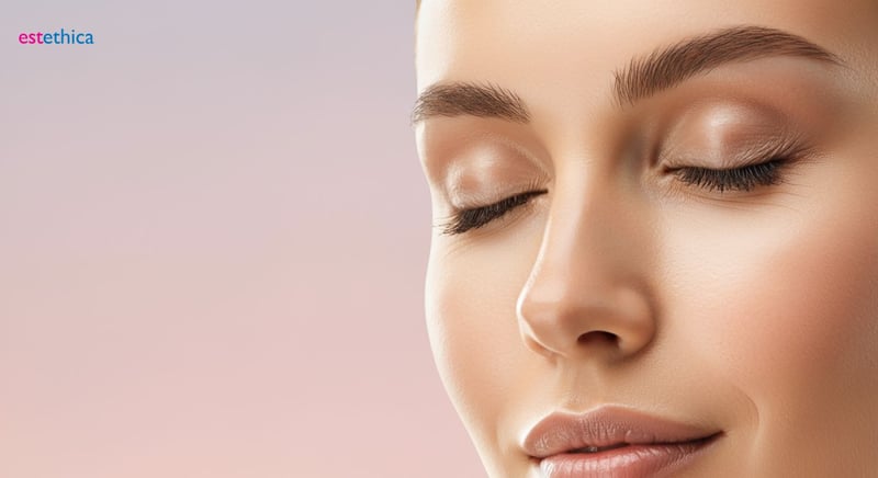 Mujer mostrando resultados de lifting de labio