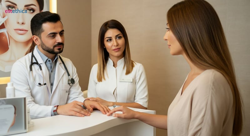 Mujer recibiendo tratamiento de lifting facial sin cirugía