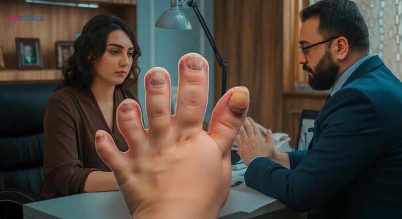 Imagen de uñas afectadas por tırnak mantarı