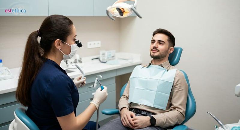 Imagen de encías retraídas mostrando recesión dental