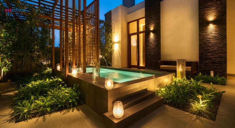 Imagen de un balneario relajante con aguas termales.