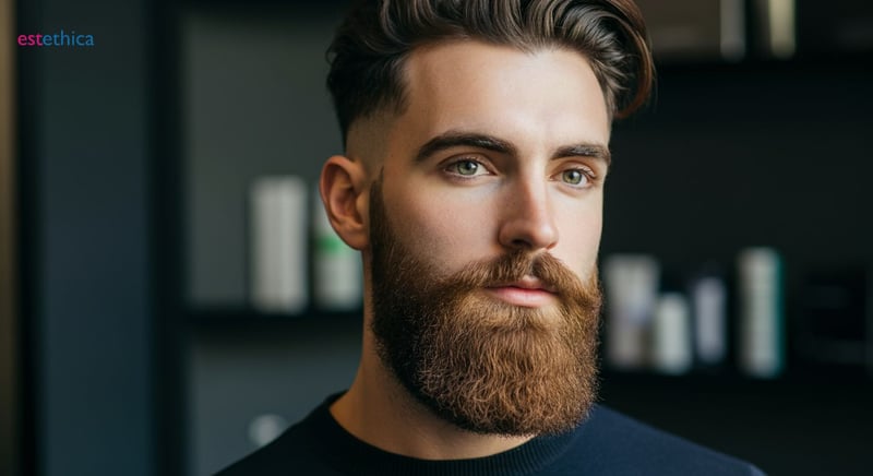 Homme avec greffe de barbe