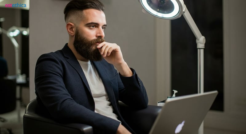Homme recevant une greffe de barbe