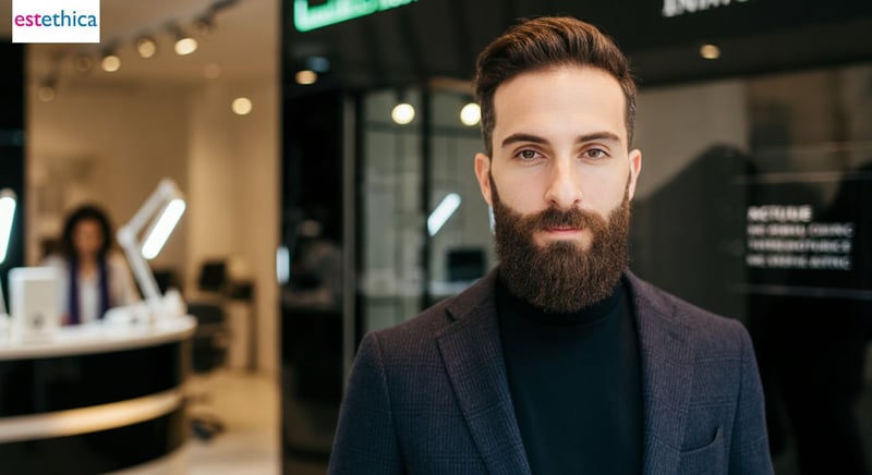 Homme avec greffe de barbe