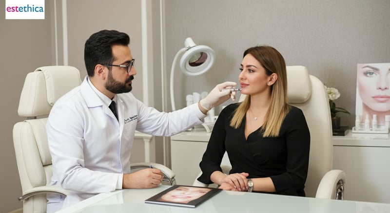 Mujer mostrando resultados de levantamiento de labios